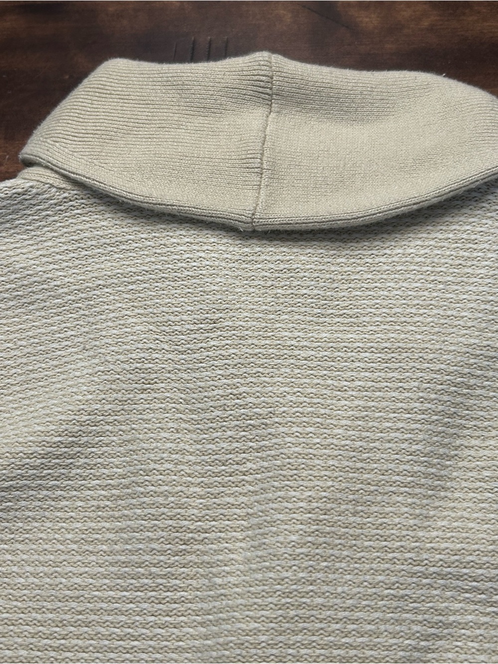 Marine Layer Shawl Nate Cardigan Sweater Soft Knit Cotton Beige Blue Sz Medium - Picture 6 of 9